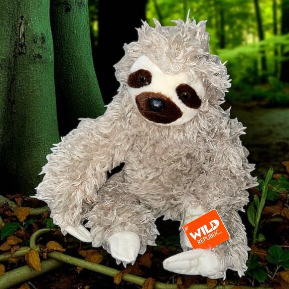 Wild Republic Three Toed Sloth Plush Cuddlekins Stuffed Animal 12257 Nursery 13" - Picture 1 of 11